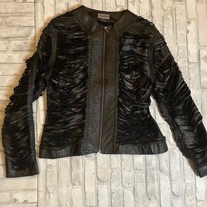 NATTO shredded leather jacket